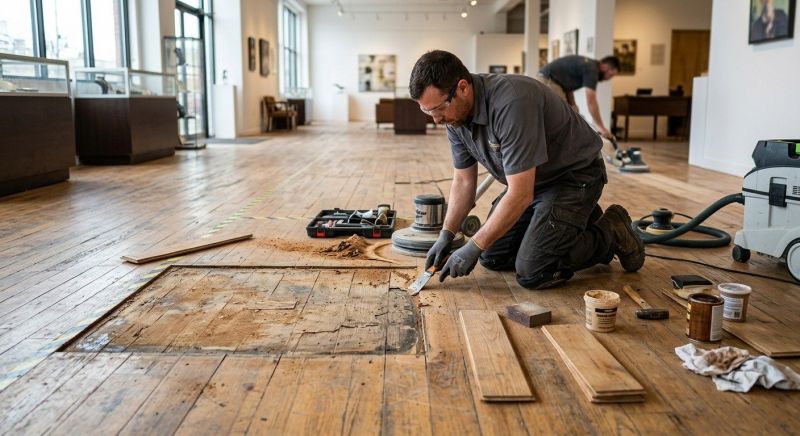 Our team working on Wood Floor Service projects in Pittsburgh, PA